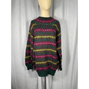 Vintage United Colors Of Benetton Multicolored Mohair Sweater,  Plus Size
